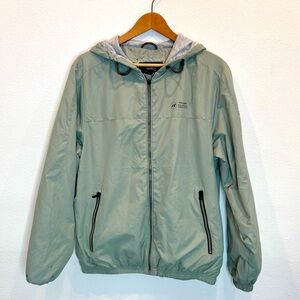Pull‎ & Bear Mens Grey Green Windbreaker Jacket Size Small
